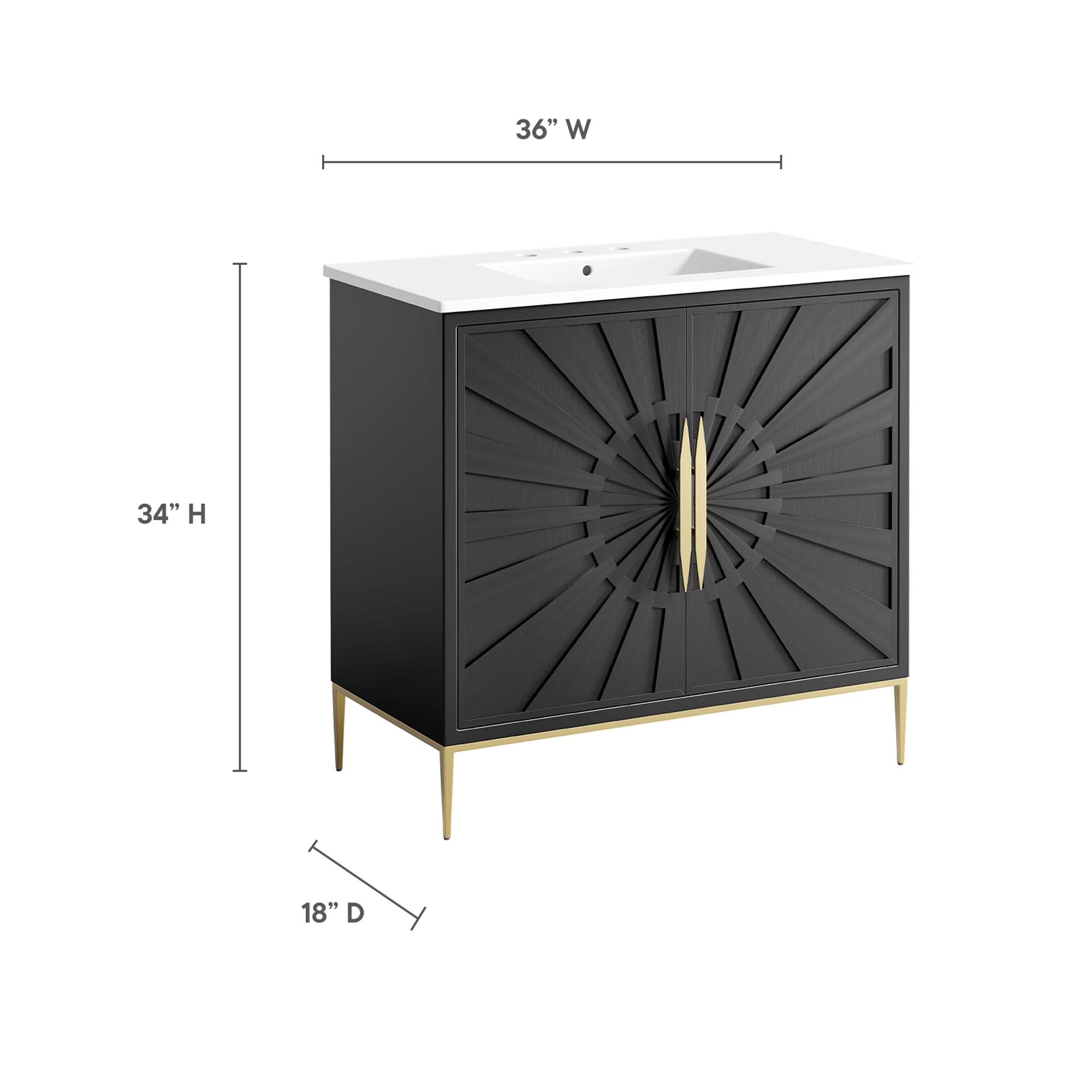 Awaken 36" Bathroom Vanity - White Black
