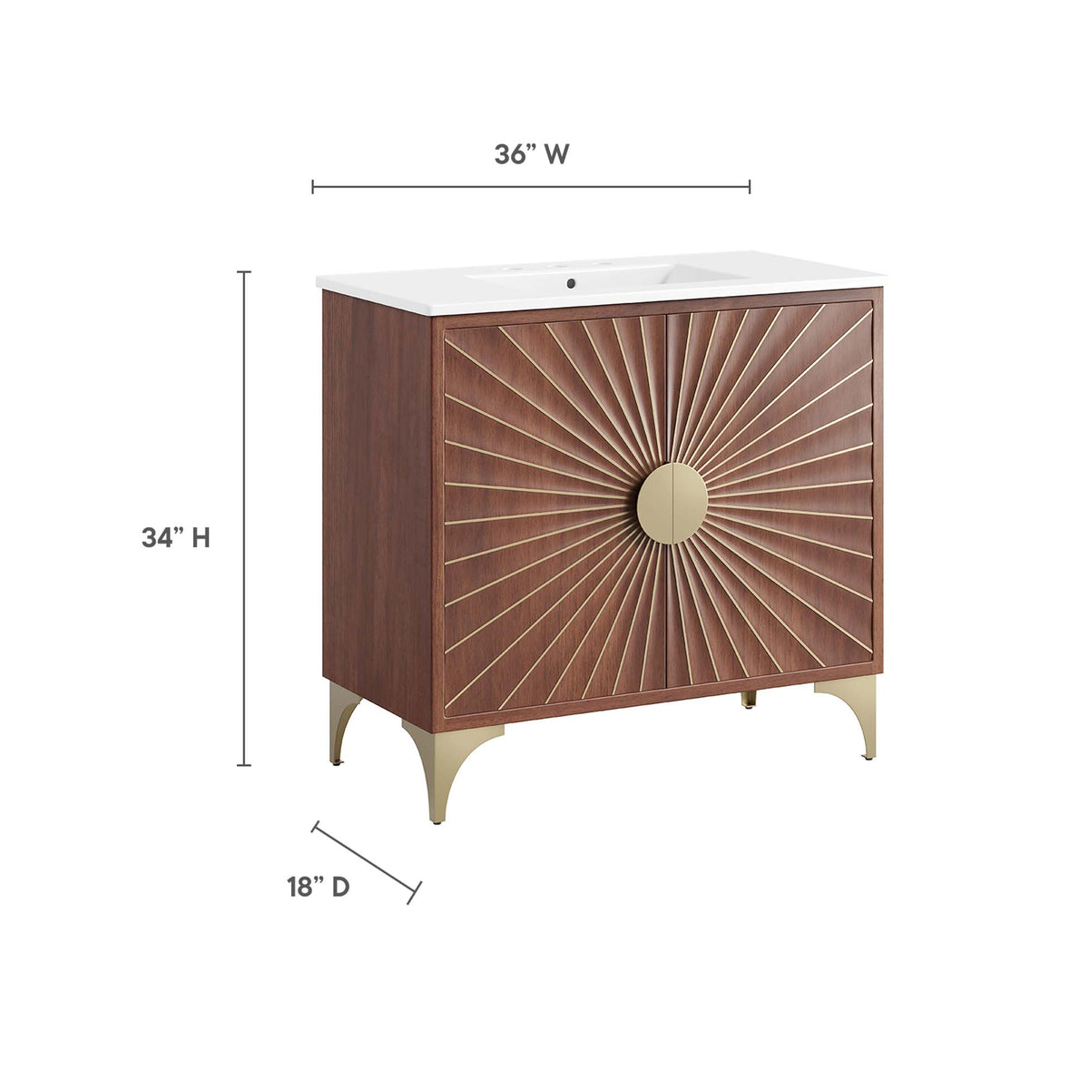 Daylight 36" Bathroom Vanity - White Walnut