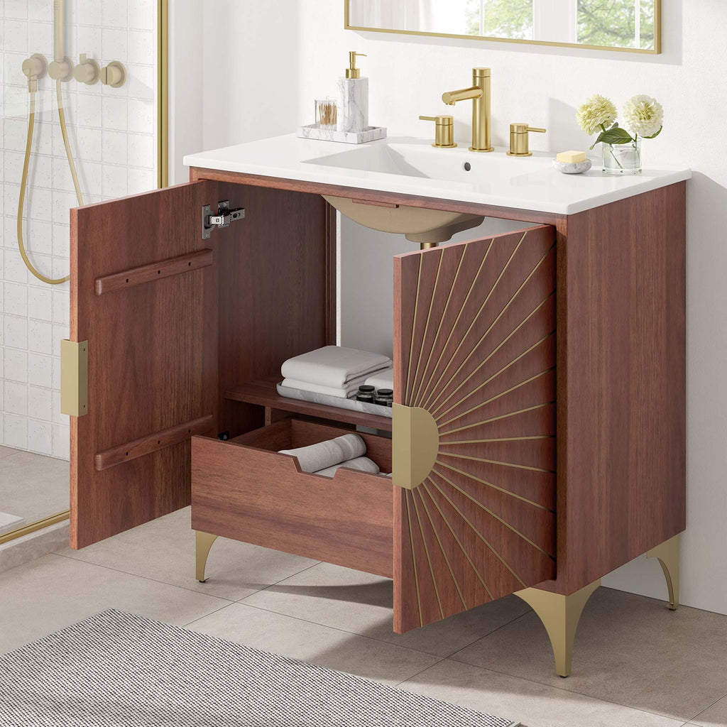 Daylight 36" Bathroom Vanity - White Walnut