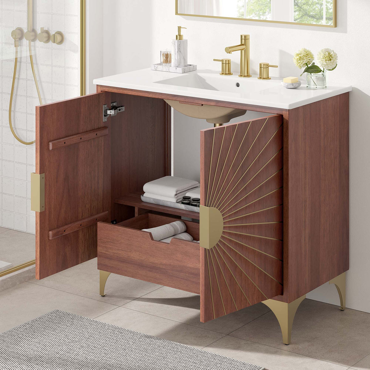 Daylight 36" Bathroom Vanity - White Walnut