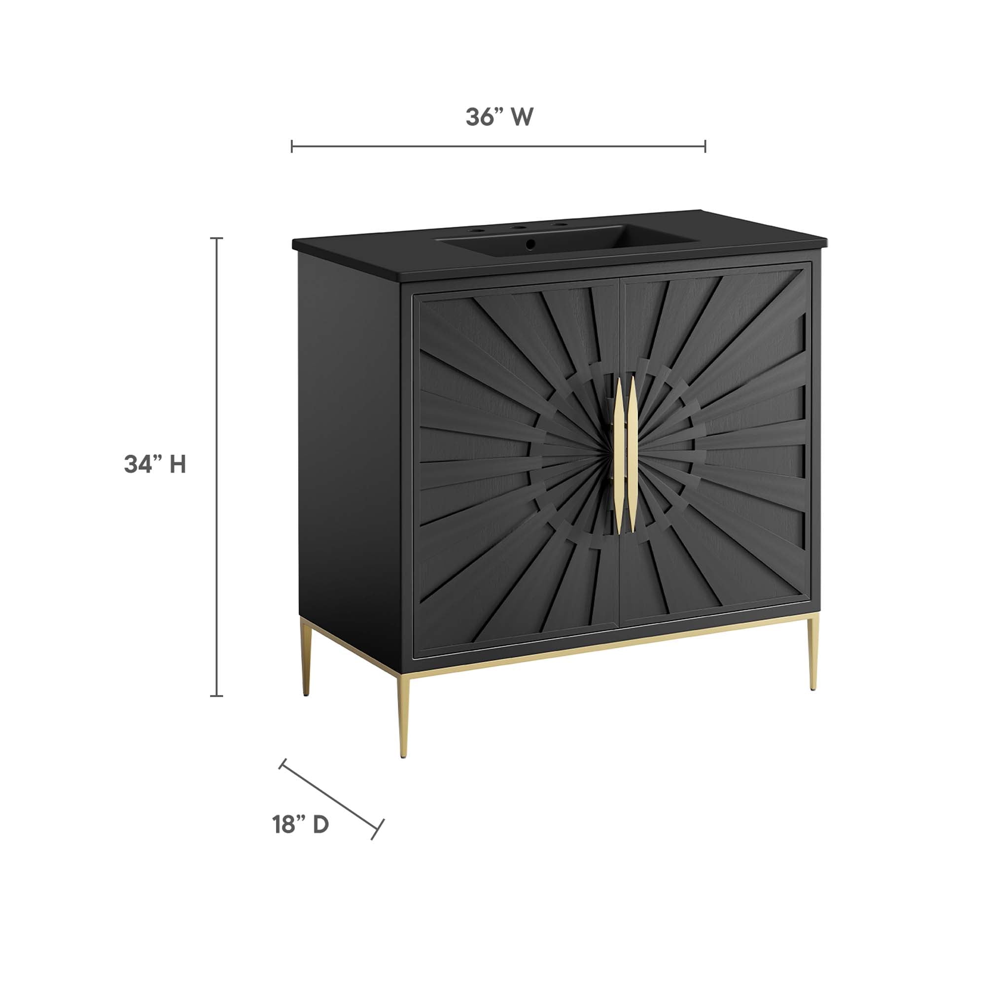 Awaken 36" Bathroom Vanity - Black Black