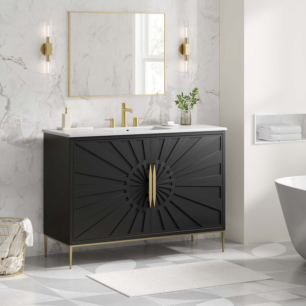 Awaken 48" Bathroom Vanity - White Black