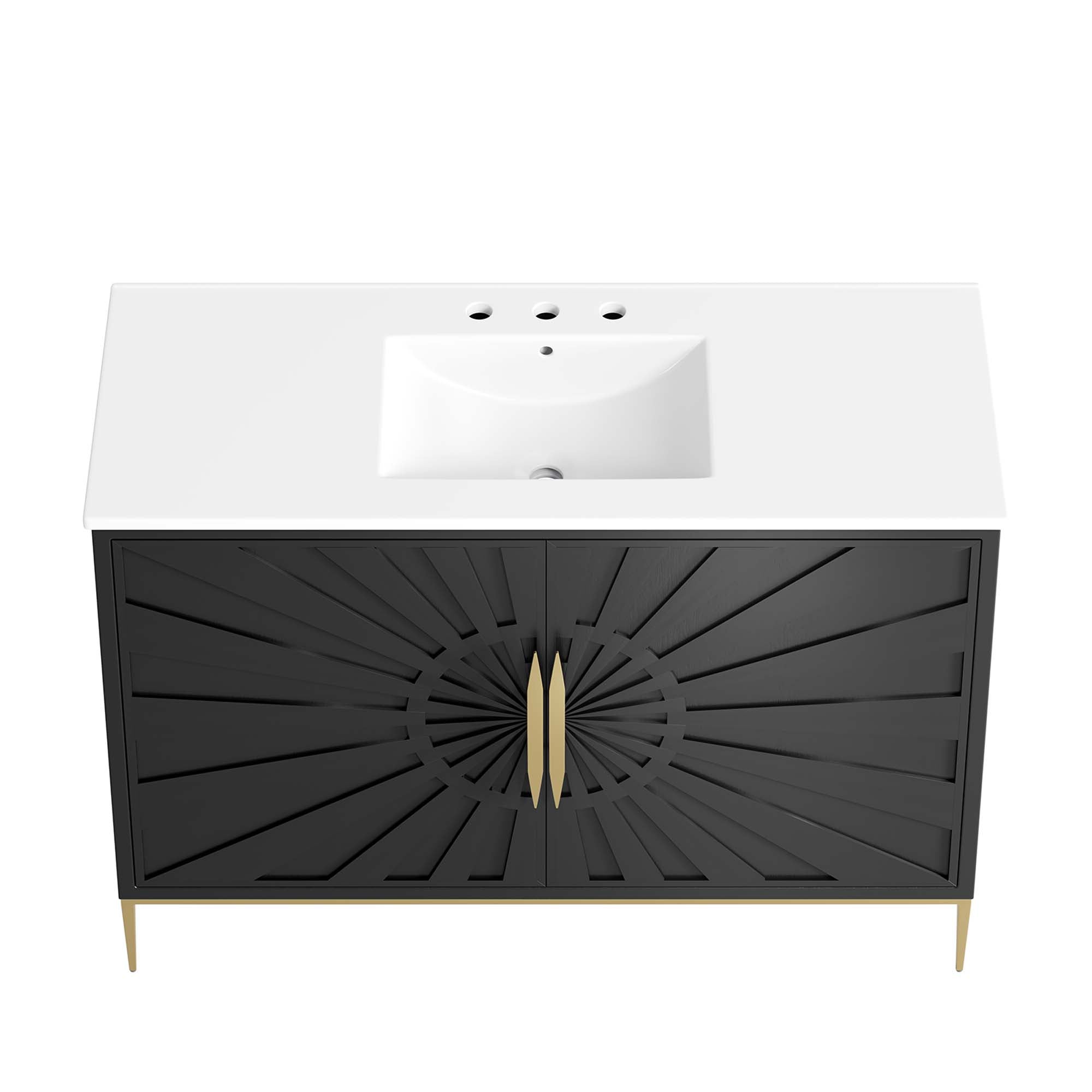 Awaken 48" Bathroom Vanity - White Black