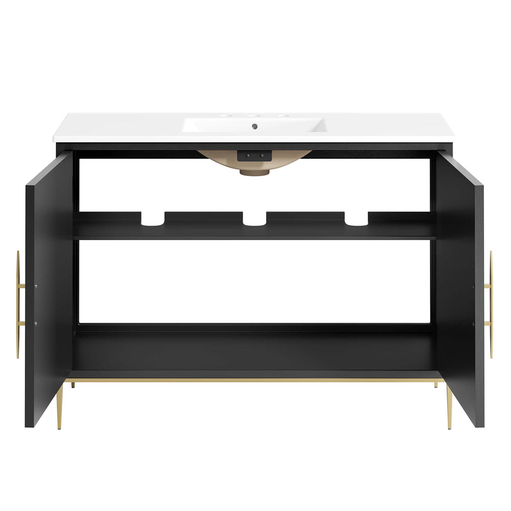 Awaken 48" Bathroom Vanity - White Black