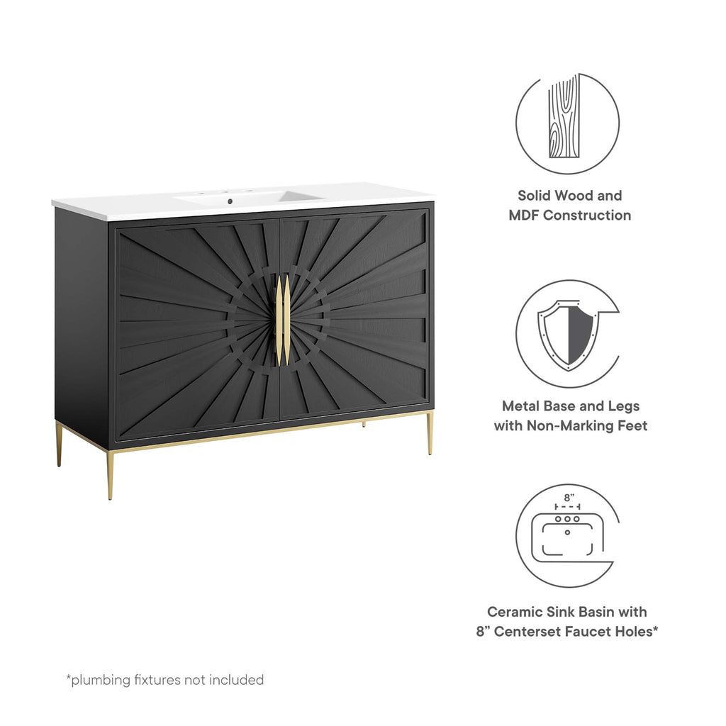 Awaken 48" Bathroom Vanity - White Black