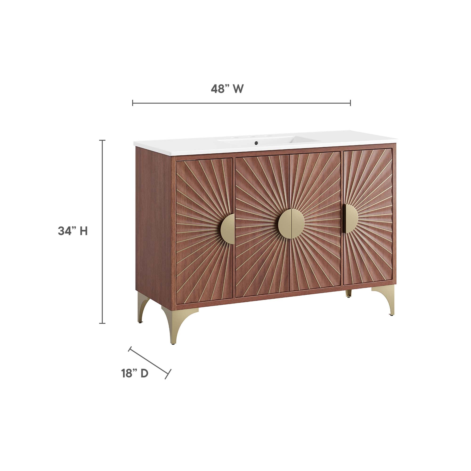 Daylight 48" Bathroom Vanity - White Walnut