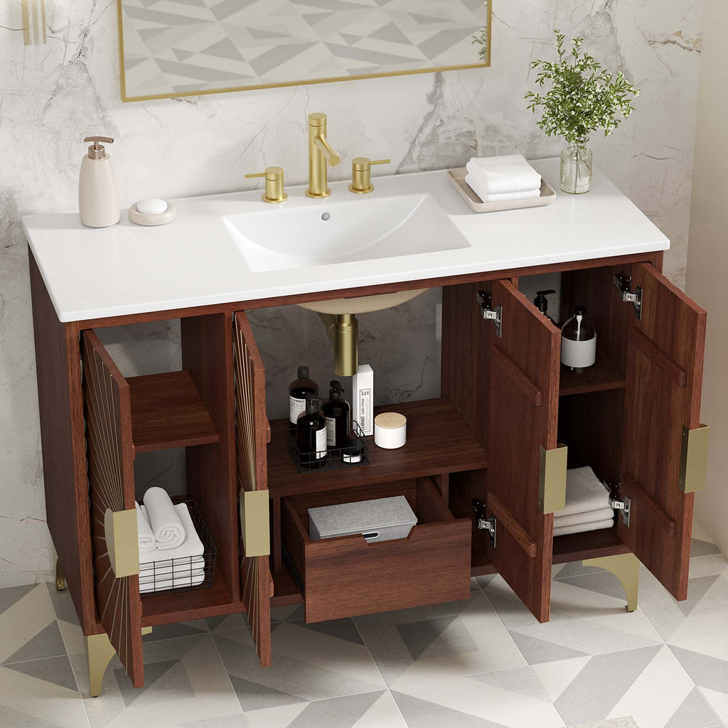 Daylight 48" Bathroom Vanity - White Walnut