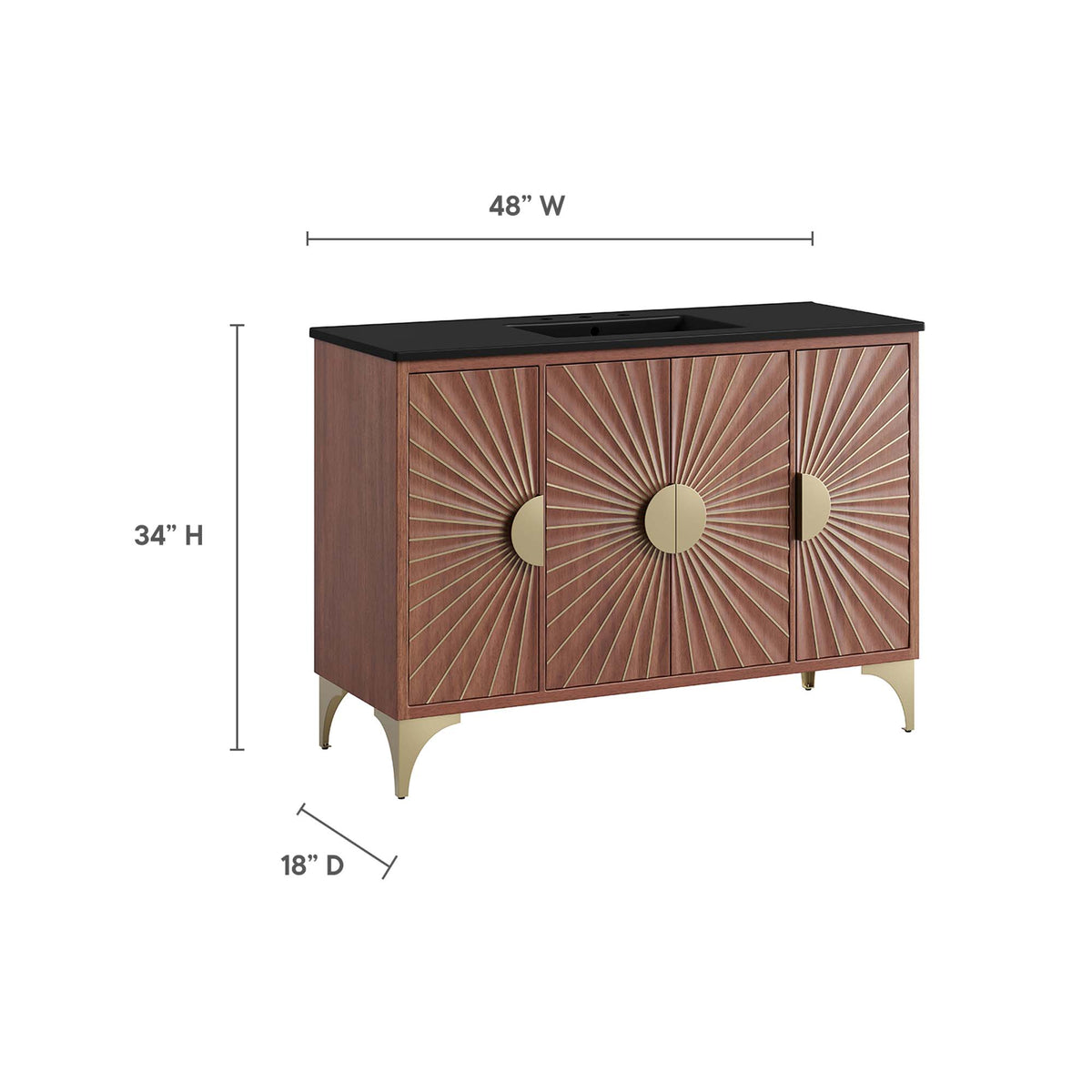 Daylight 48" Bathroom Vanity - Black Walnut