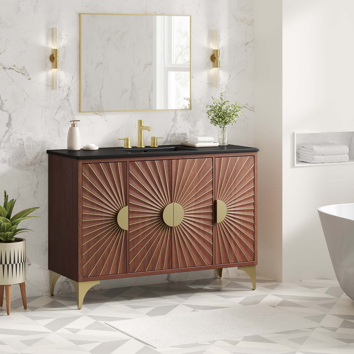 Daylight 48" Bathroom Vanity - Black Walnut