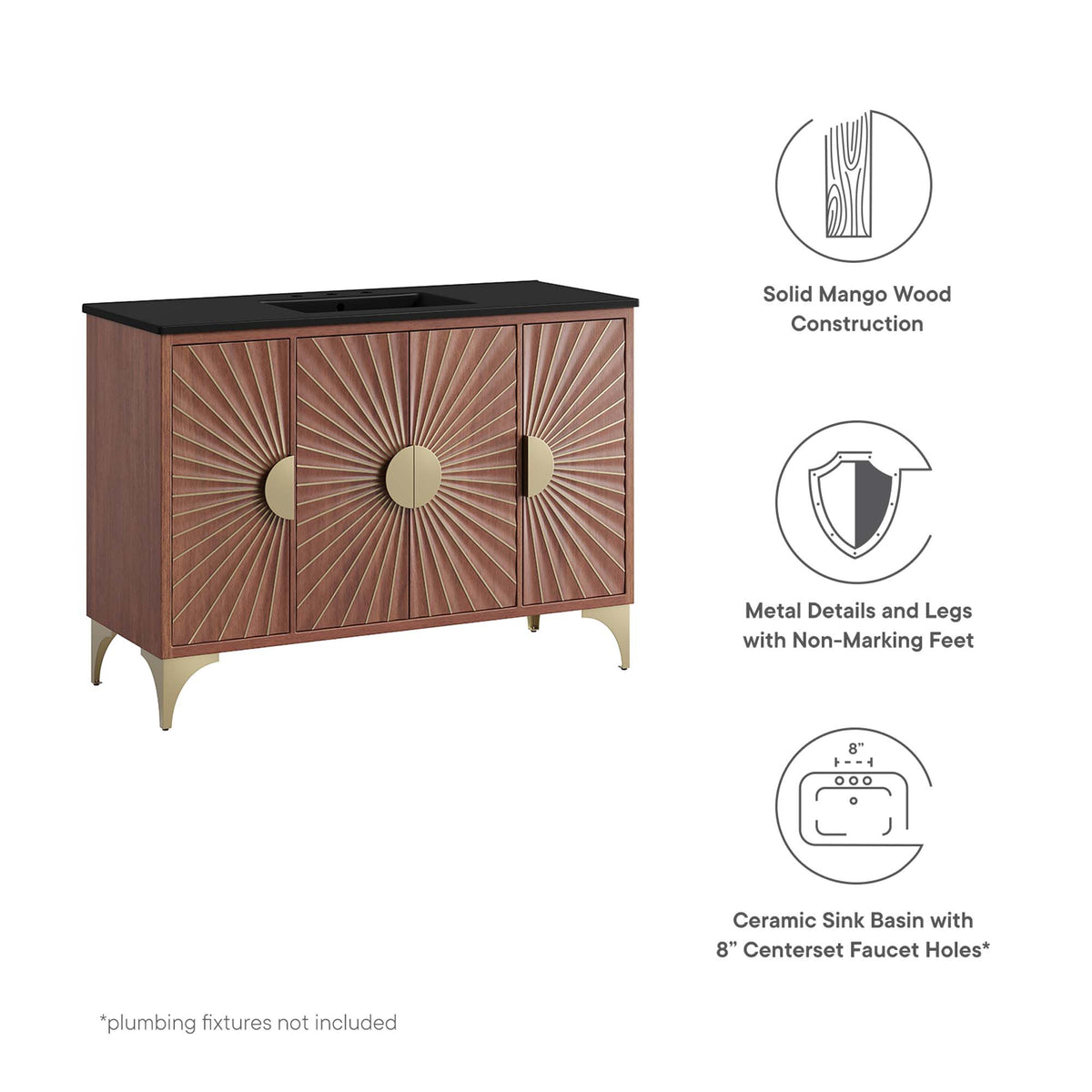Daylight 48" Bathroom Vanity - Black Walnut
