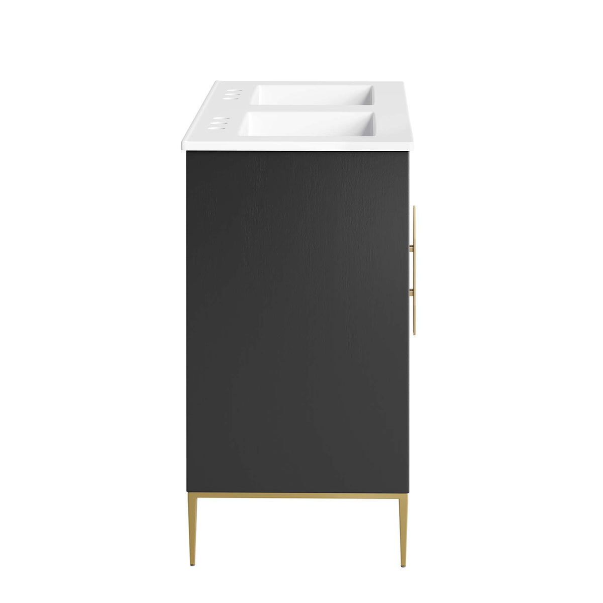 Awaken 48" Double Sink Bathroom Vanity - White Black