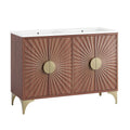 Daylight 48" Double Sink Bathroom Vanity - White Walnut
