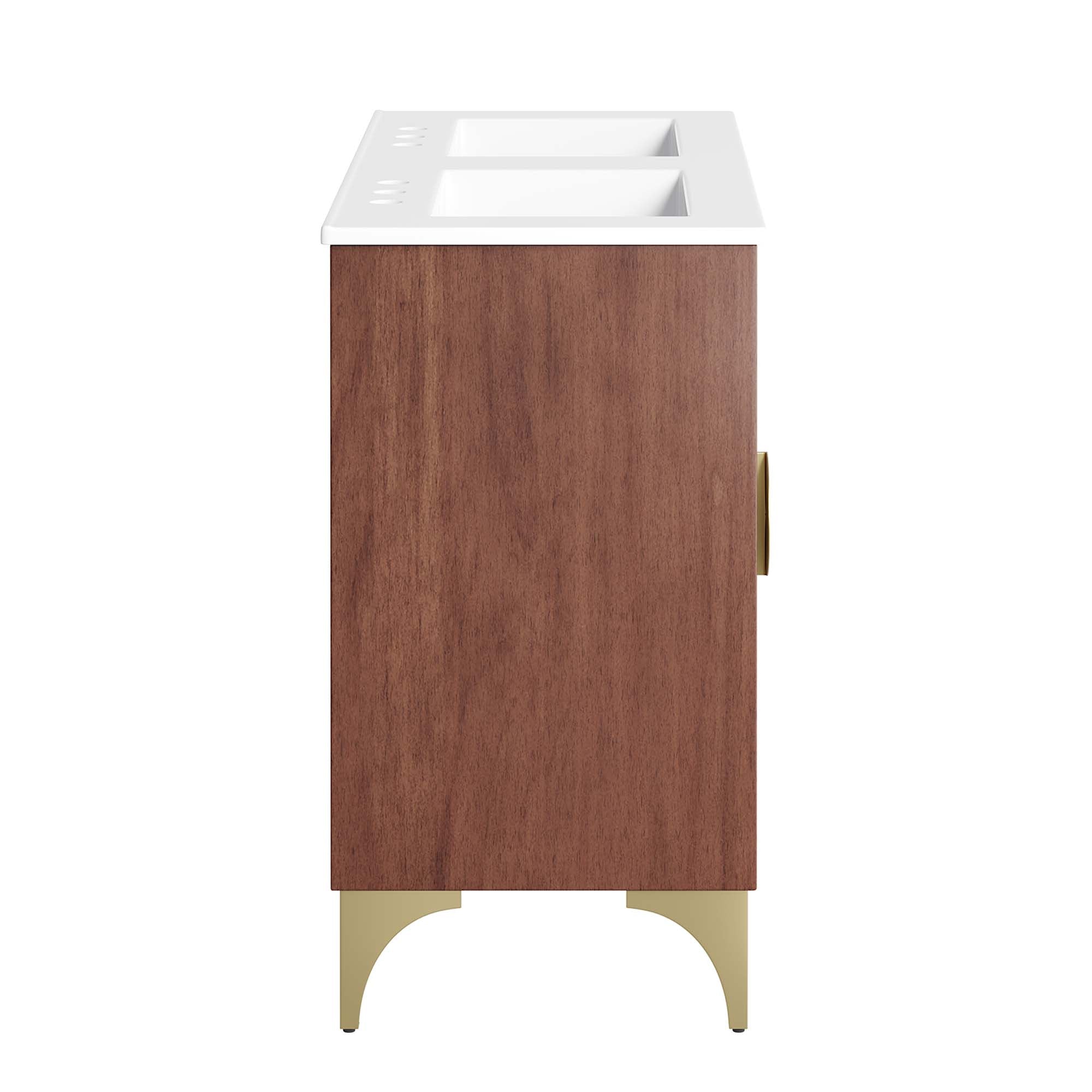 Daylight 48" Double Sink Bathroom Vanity - White Walnut