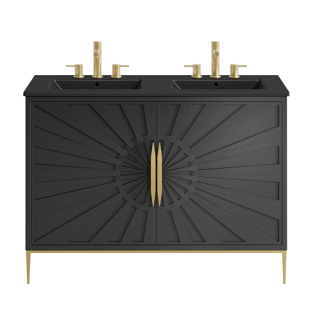 Awaken 48" Double Sink Bathroom Vanity - Black Black