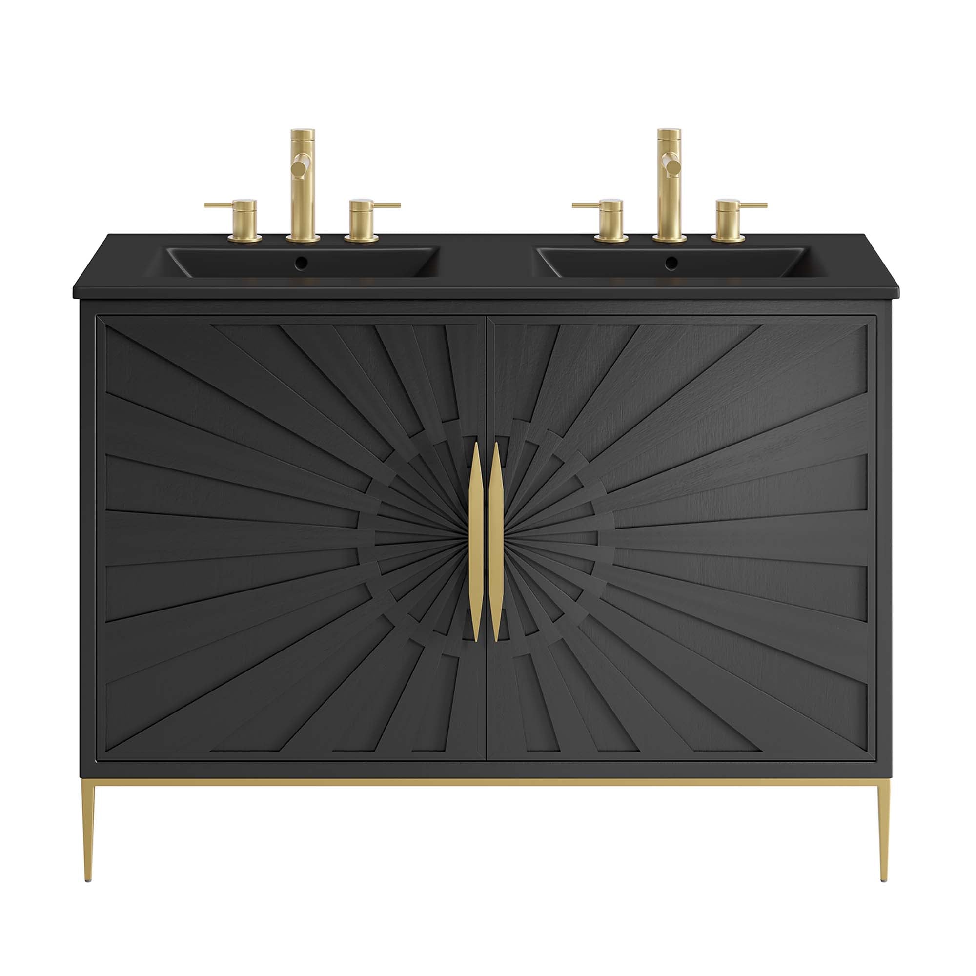 Awaken 48" Double Sink Bathroom Vanity - Black Black