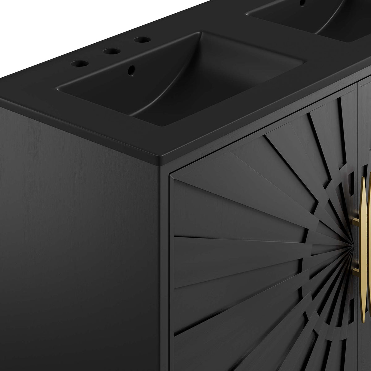 Awaken 48" Double Sink Bathroom Vanity - Black Black