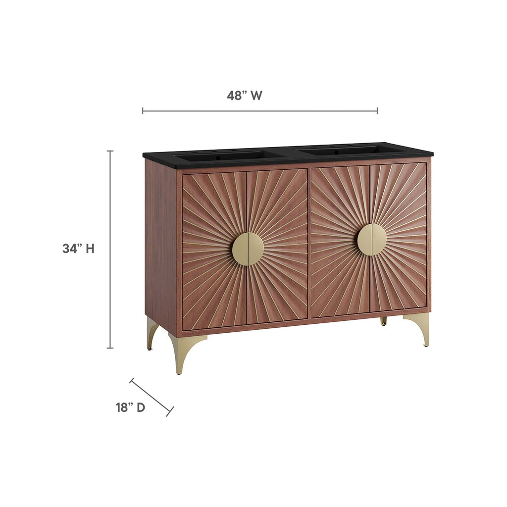 Daylight 48" Double Sink Bathroom Vanity - Black Walnut