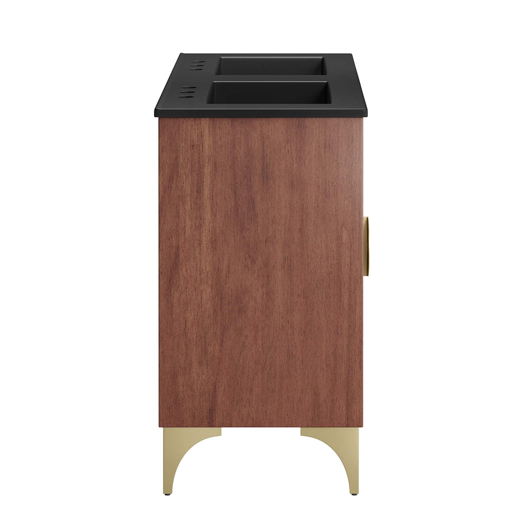Daylight 48" Double Sink Bathroom Vanity - Black Walnut