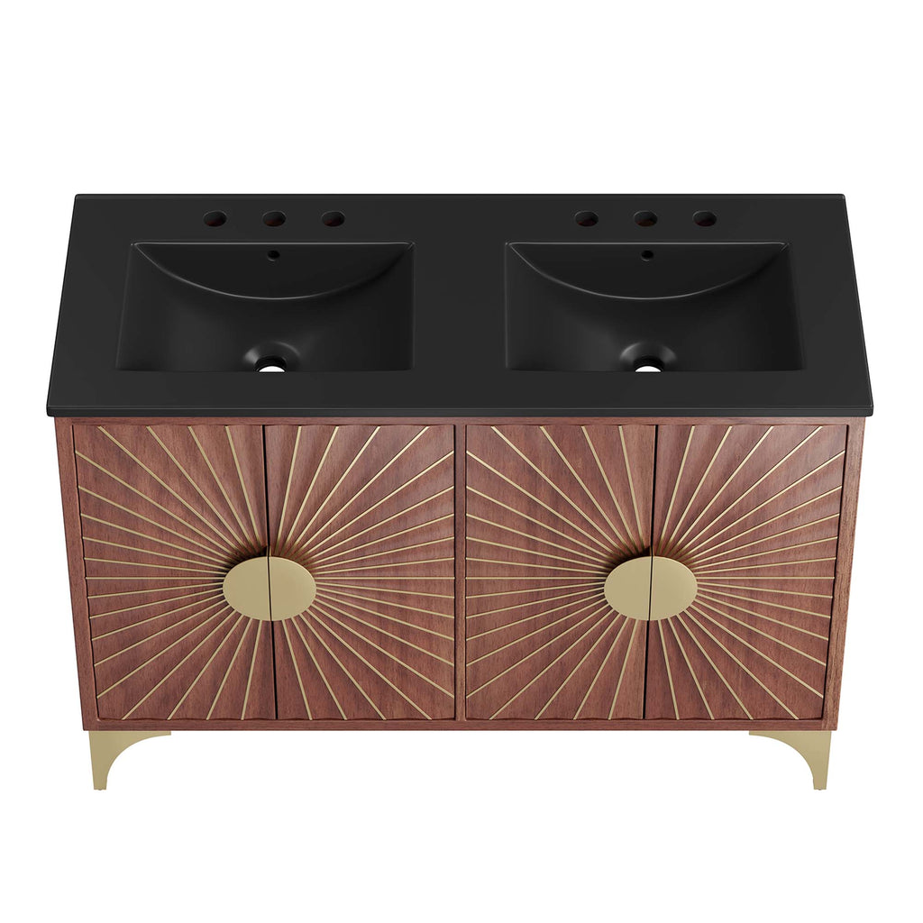Daylight 48" Double Sink Bathroom Vanity - Black Walnut