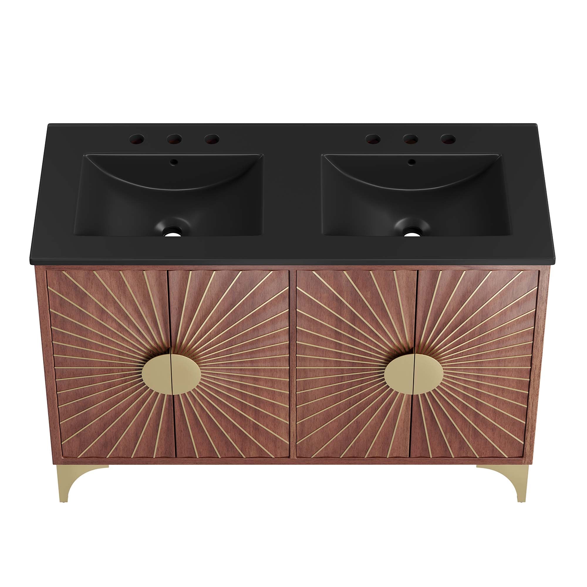 Daylight 48" Double Sink Bathroom Vanity - Black Walnut