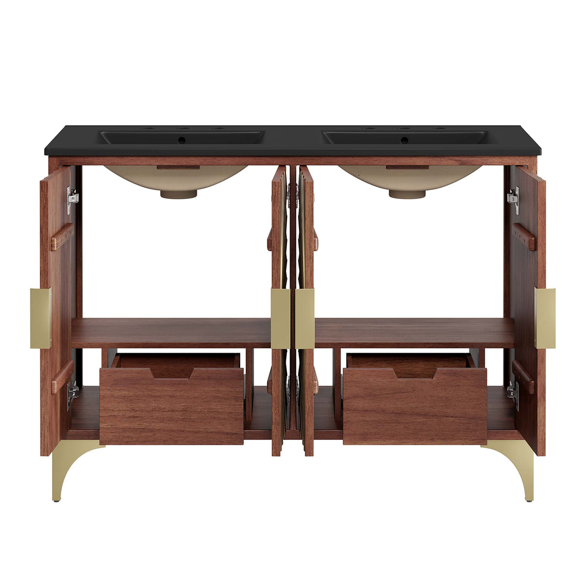 Daylight 48" Double Sink Bathroom Vanity - Black Walnut