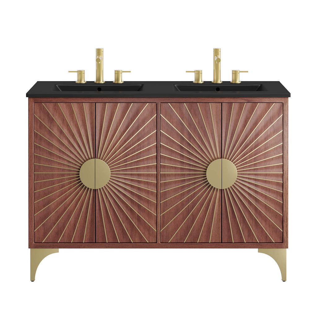 Daylight 48" Double Sink Bathroom Vanity - Black Walnut