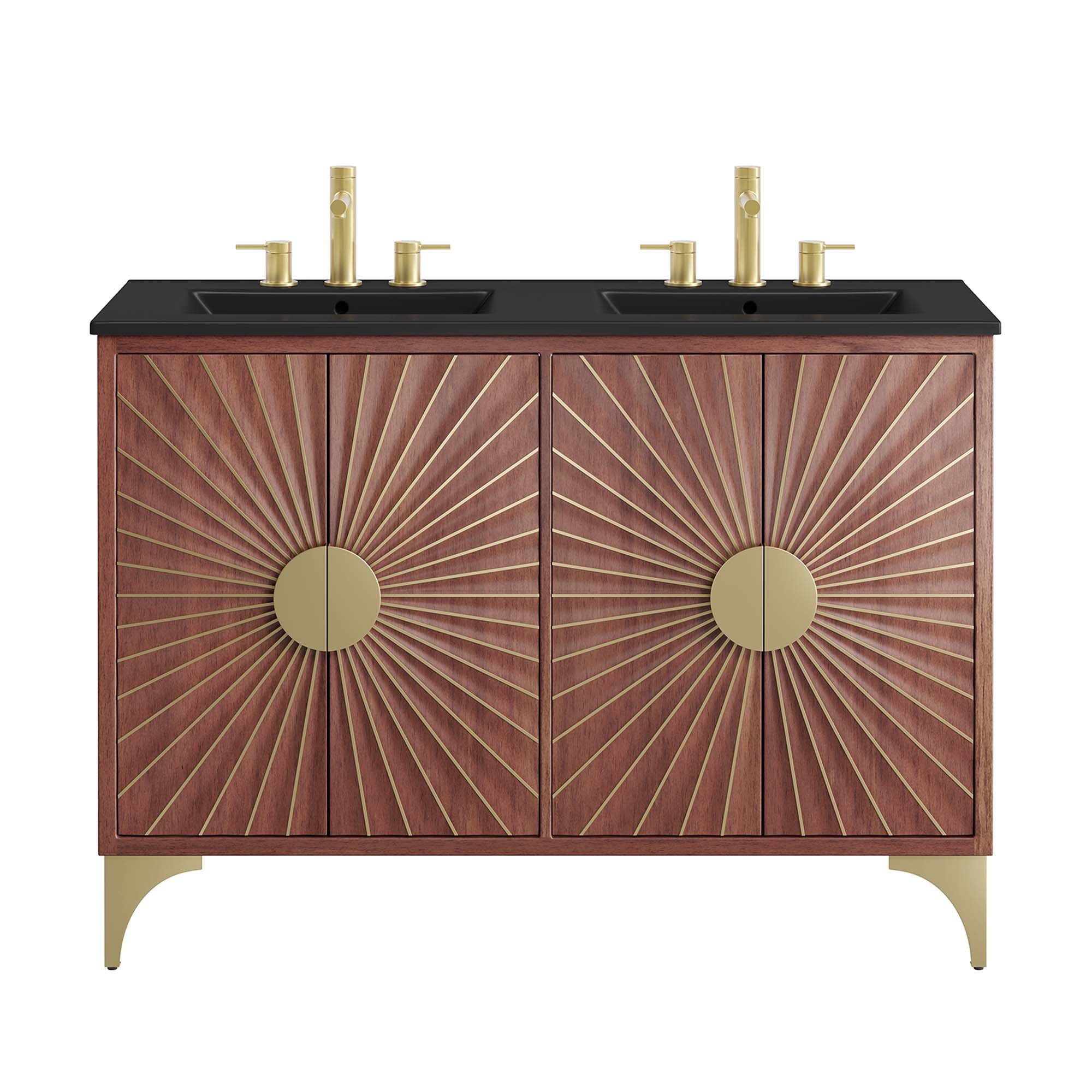 Daylight 48" Double Sink Bathroom Vanity - Black Walnut