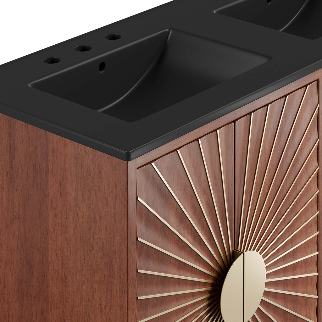 Daylight 48" Double Sink Bathroom Vanity - Black Walnut