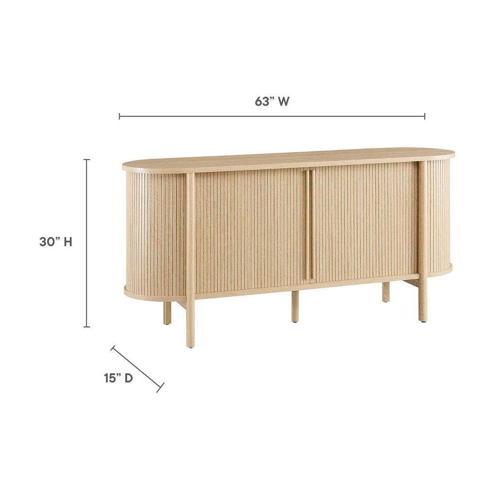 Cadence 63" Curved Sideboard - Oak