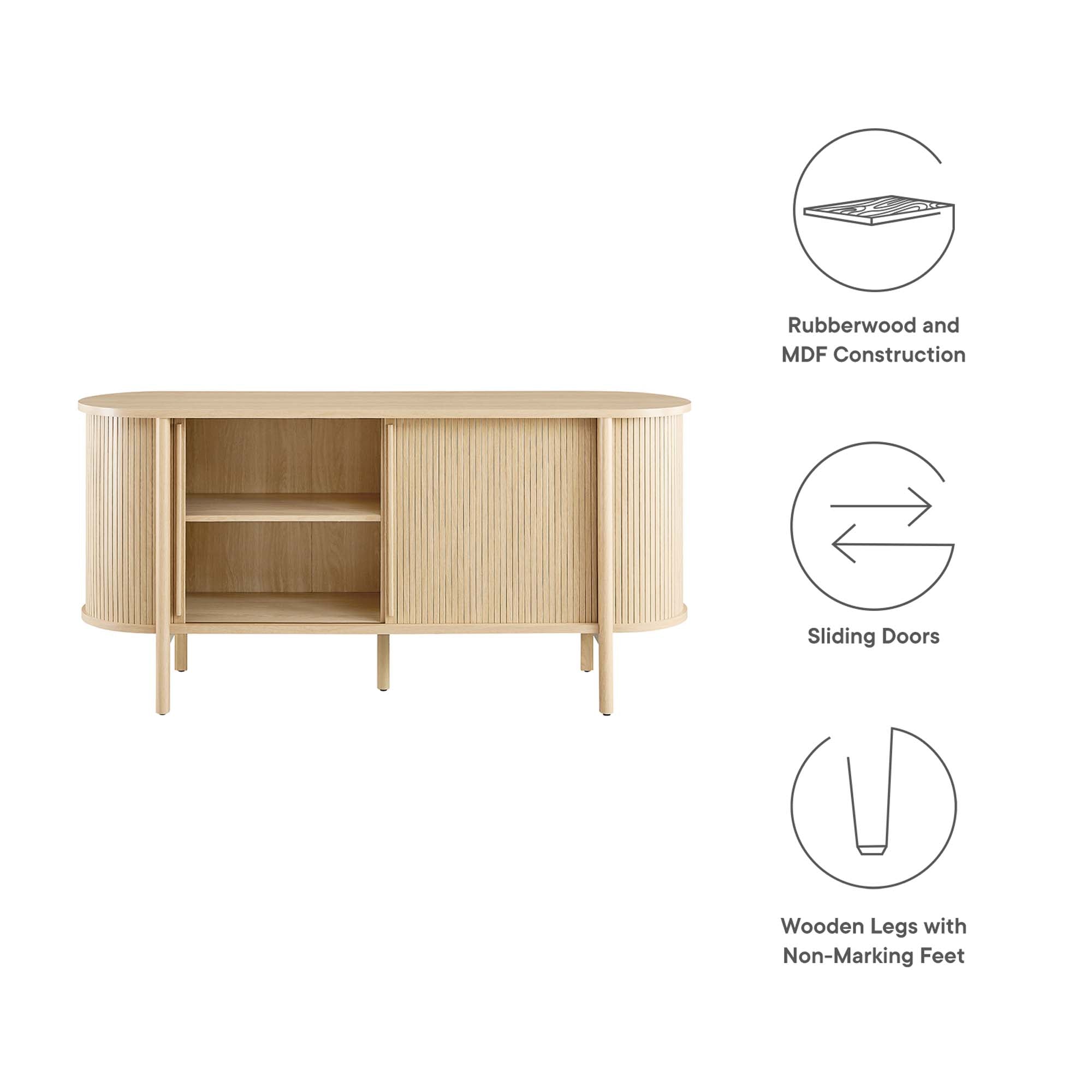 Cadence 63" Curved Sideboard - Oak