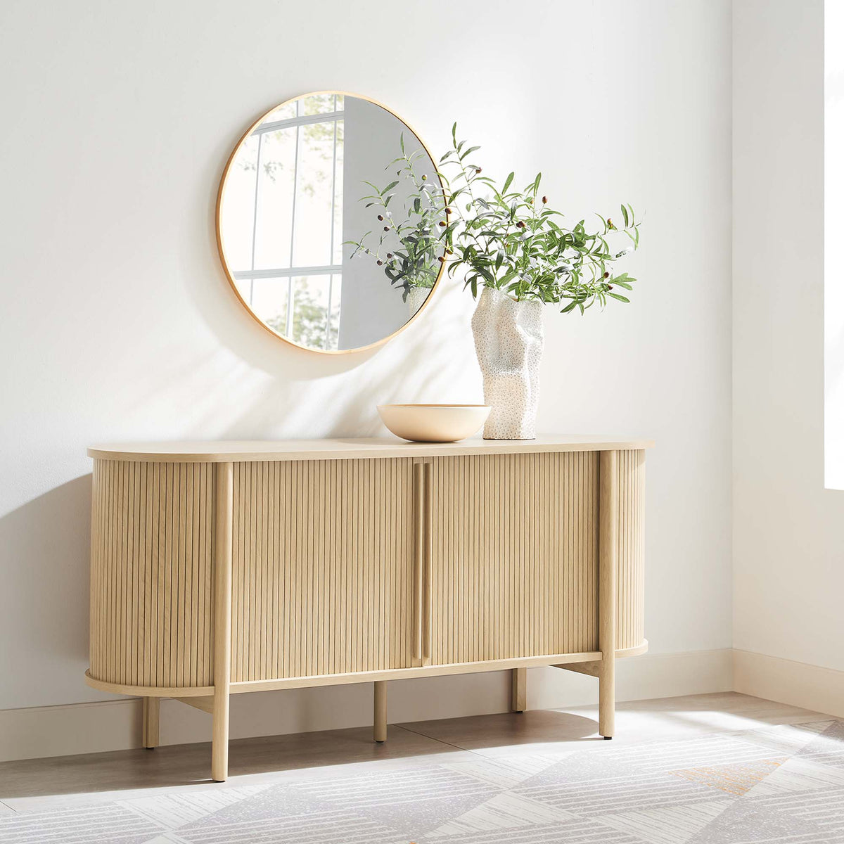Cadence 63" Curved Sideboard - Oak