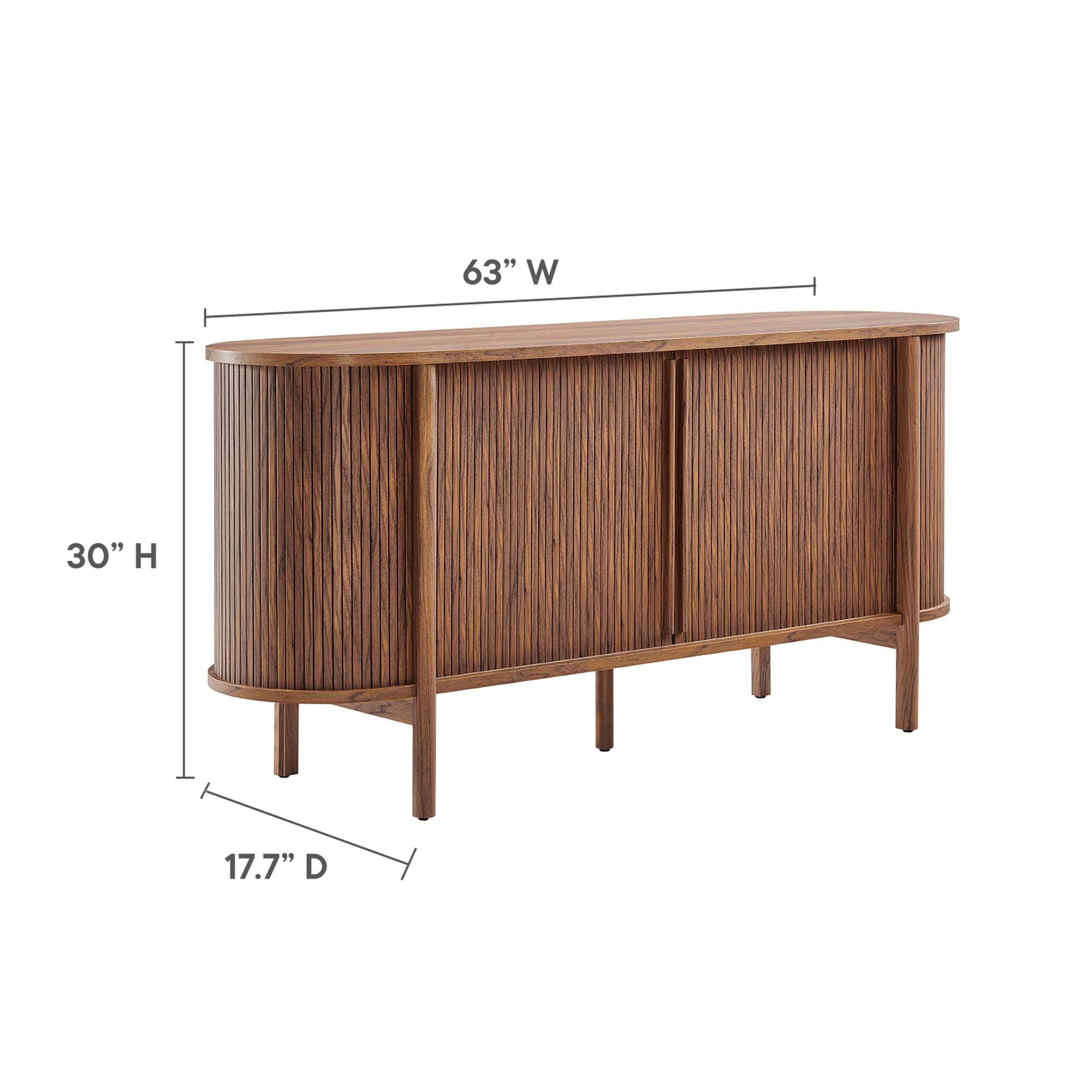Cadence 63" Curved Sideboard - Walnut