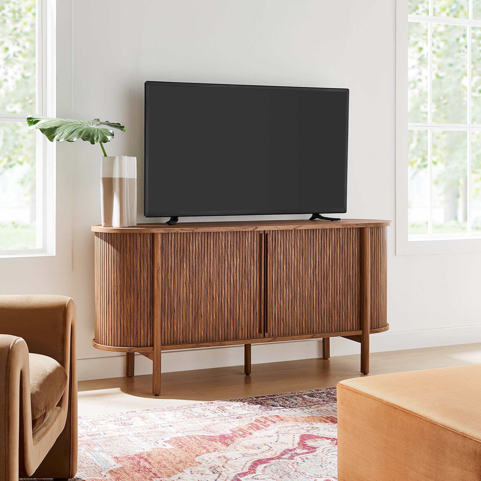 Cadence 63" Curved Sideboard - Walnut