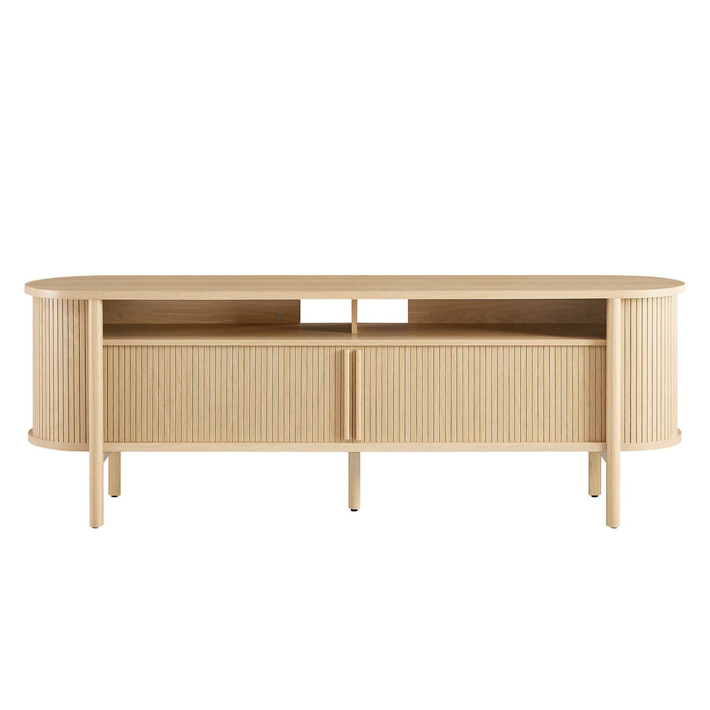 Cadence 71" Curved TV Stand - Oak