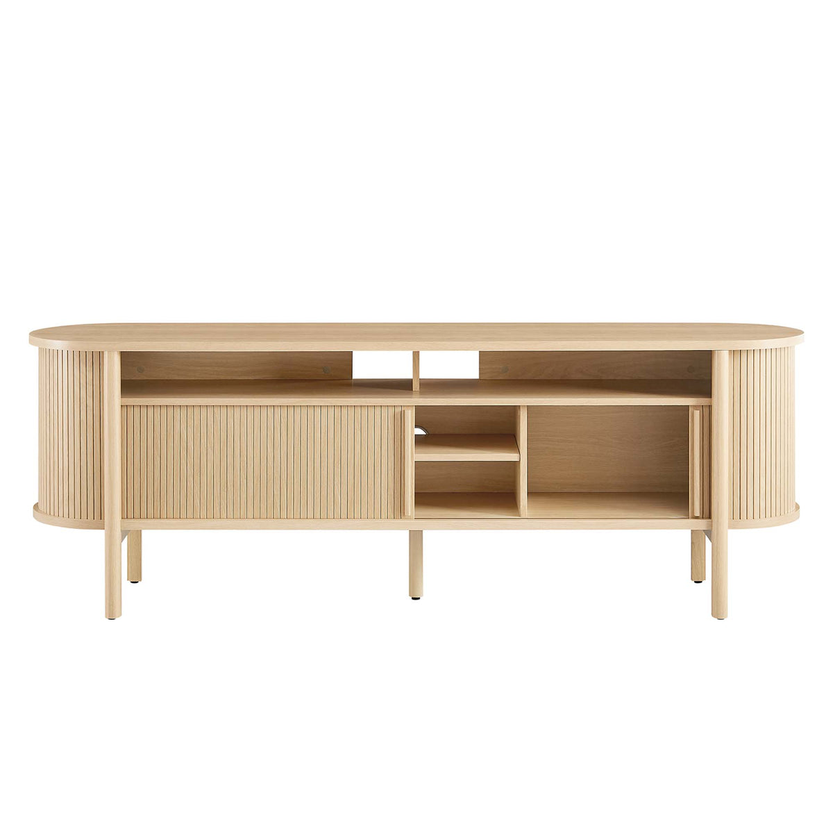 Cadence 71" Curved TV Stand - Oak