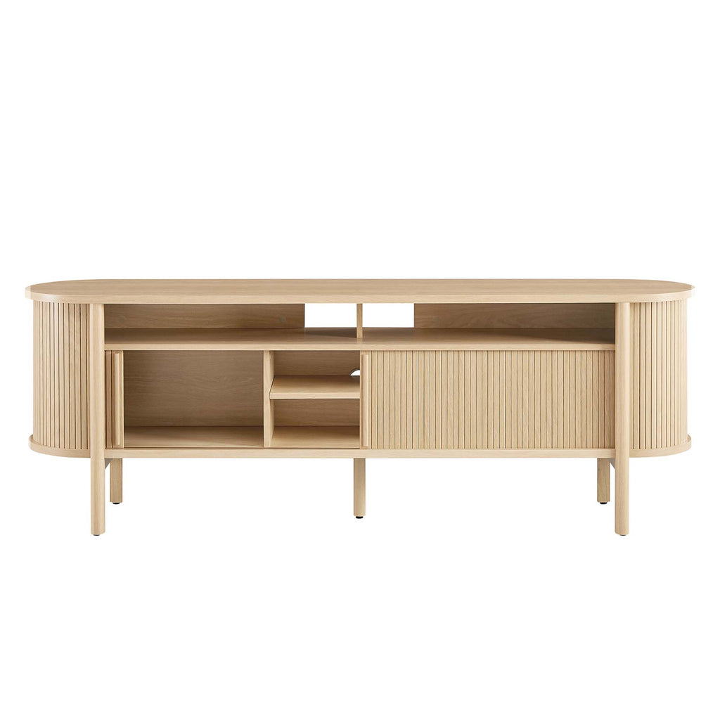 Cadence 71" Curved TV Stand - Oak