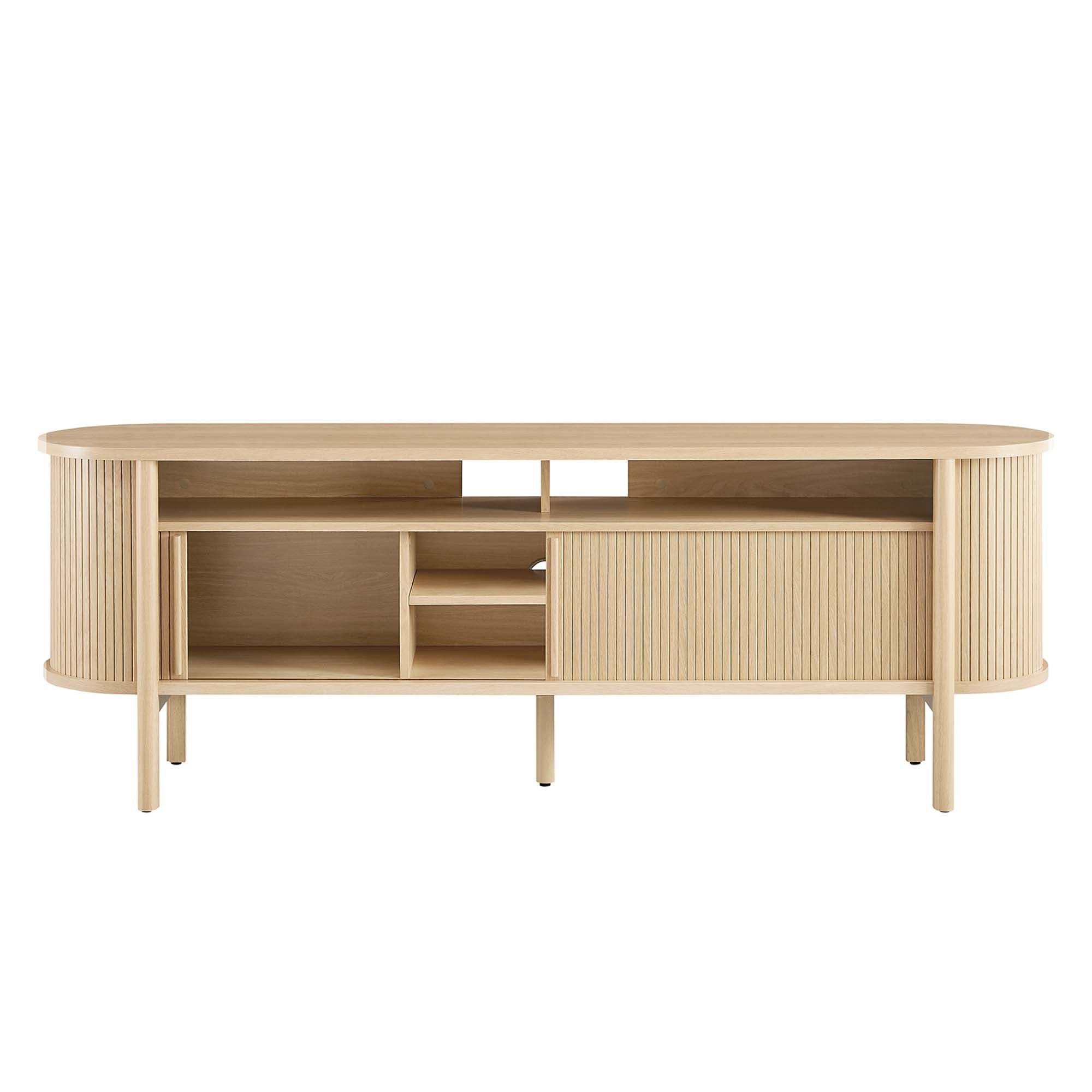Cadence 71" Curved TV Stand - Oak