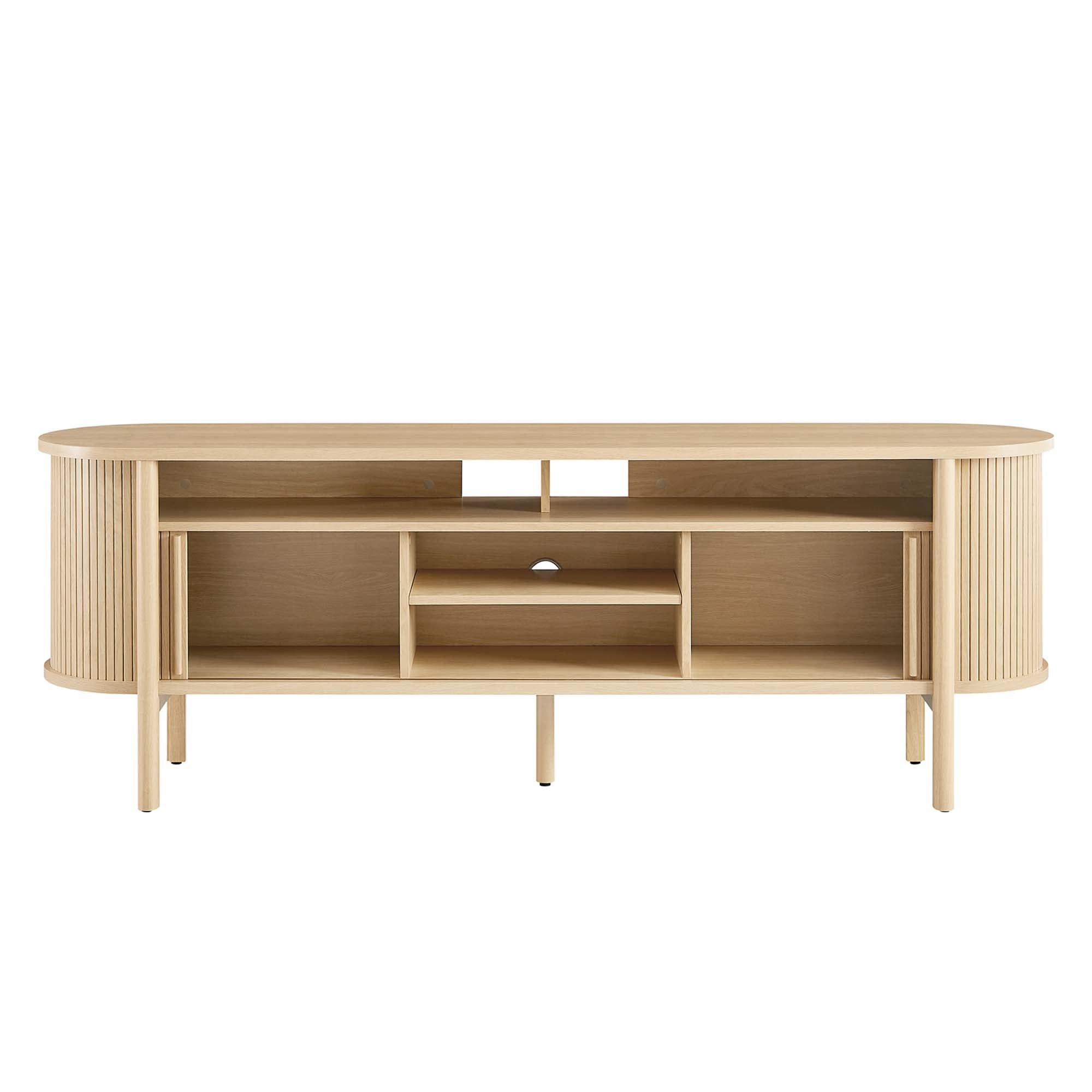Cadence 71" Curved TV Stand - Oak