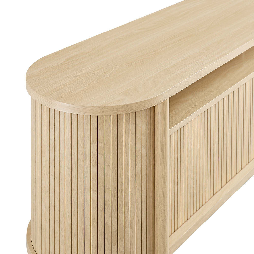 Cadence 71" Curved TV Stand - Oak