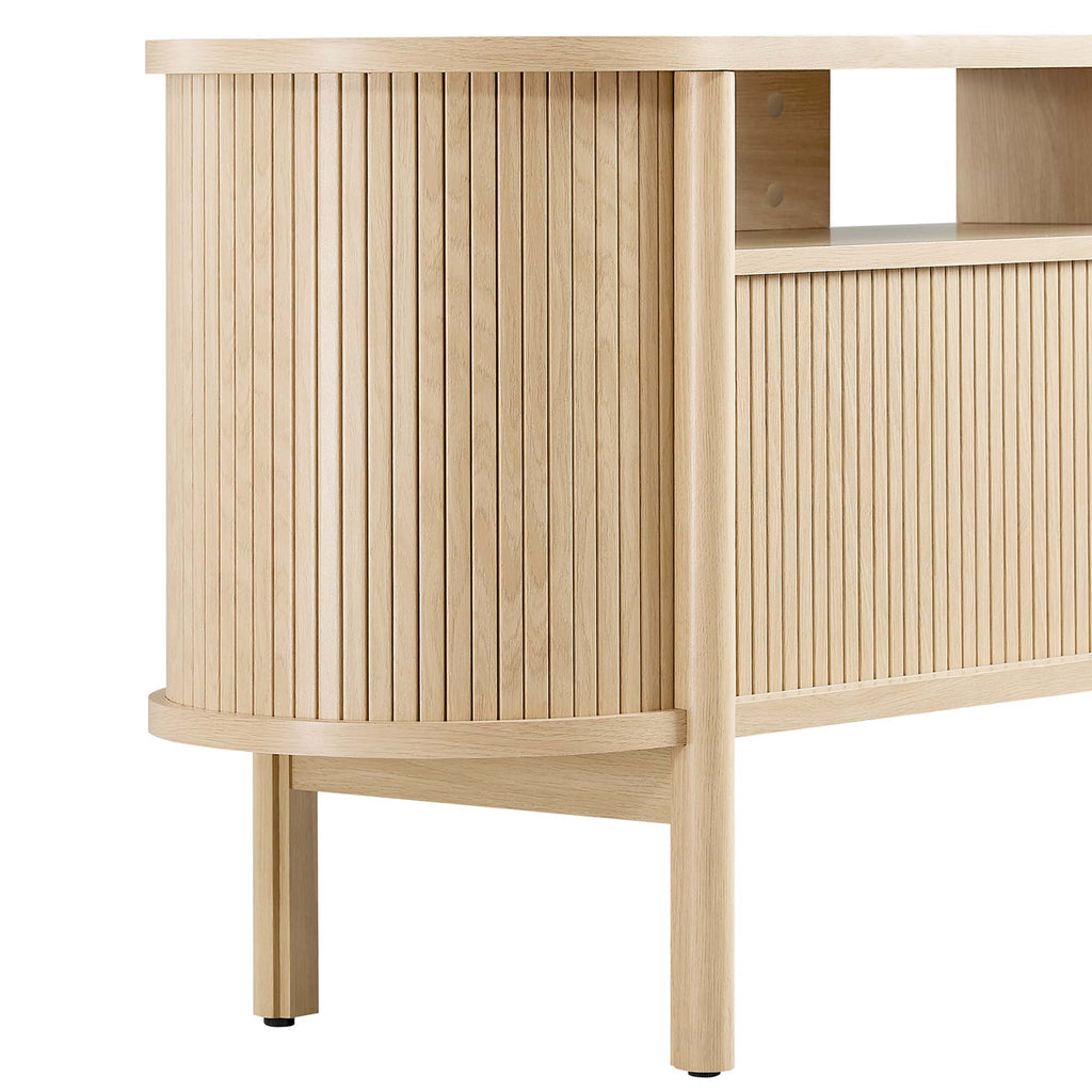 Cadence 71" Curved TV Stand - Oak