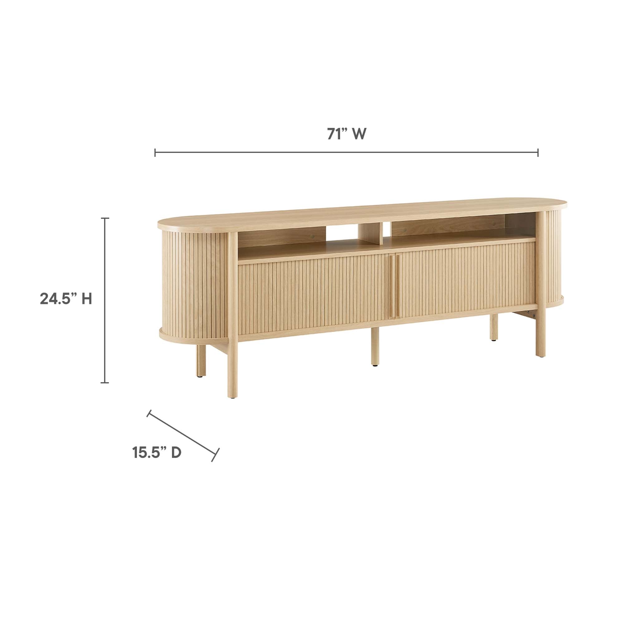 Cadence 71" Curved TV Stand - Oak