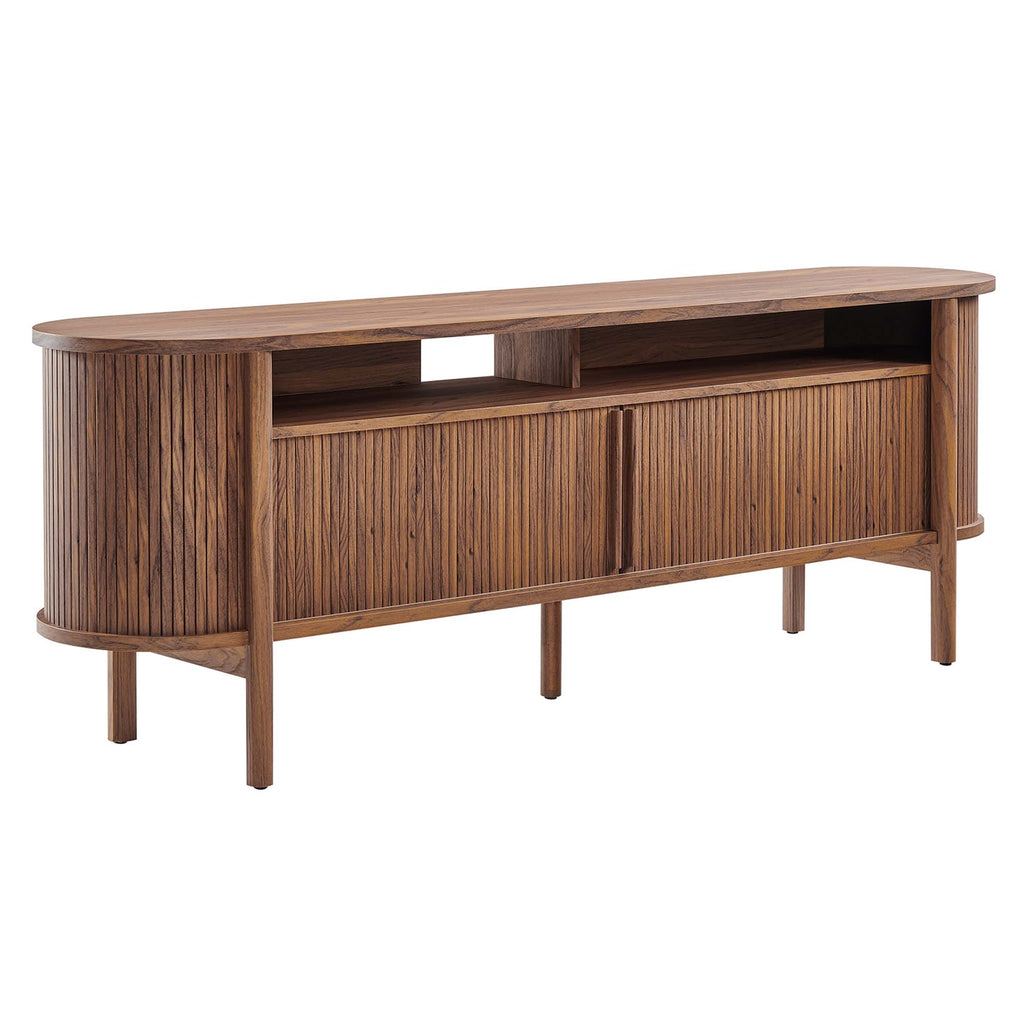 Cadence 71" Curved TV Stand - Walnut