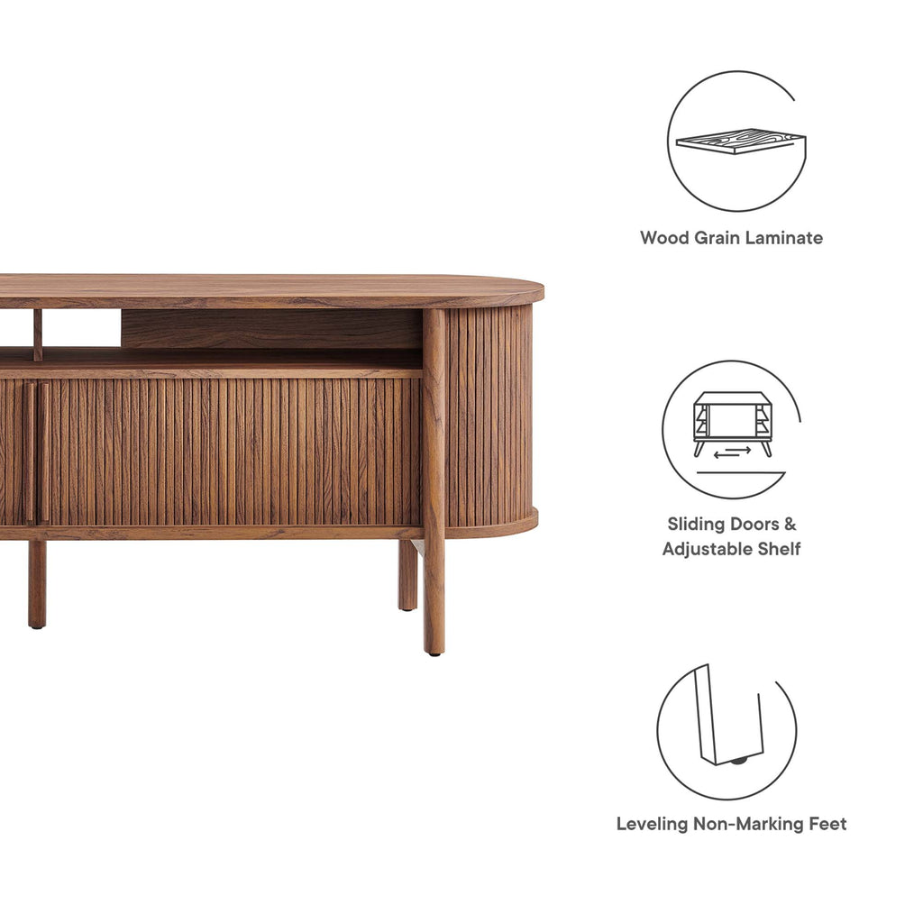 Cadence 71" Curved TV Stand - Walnut