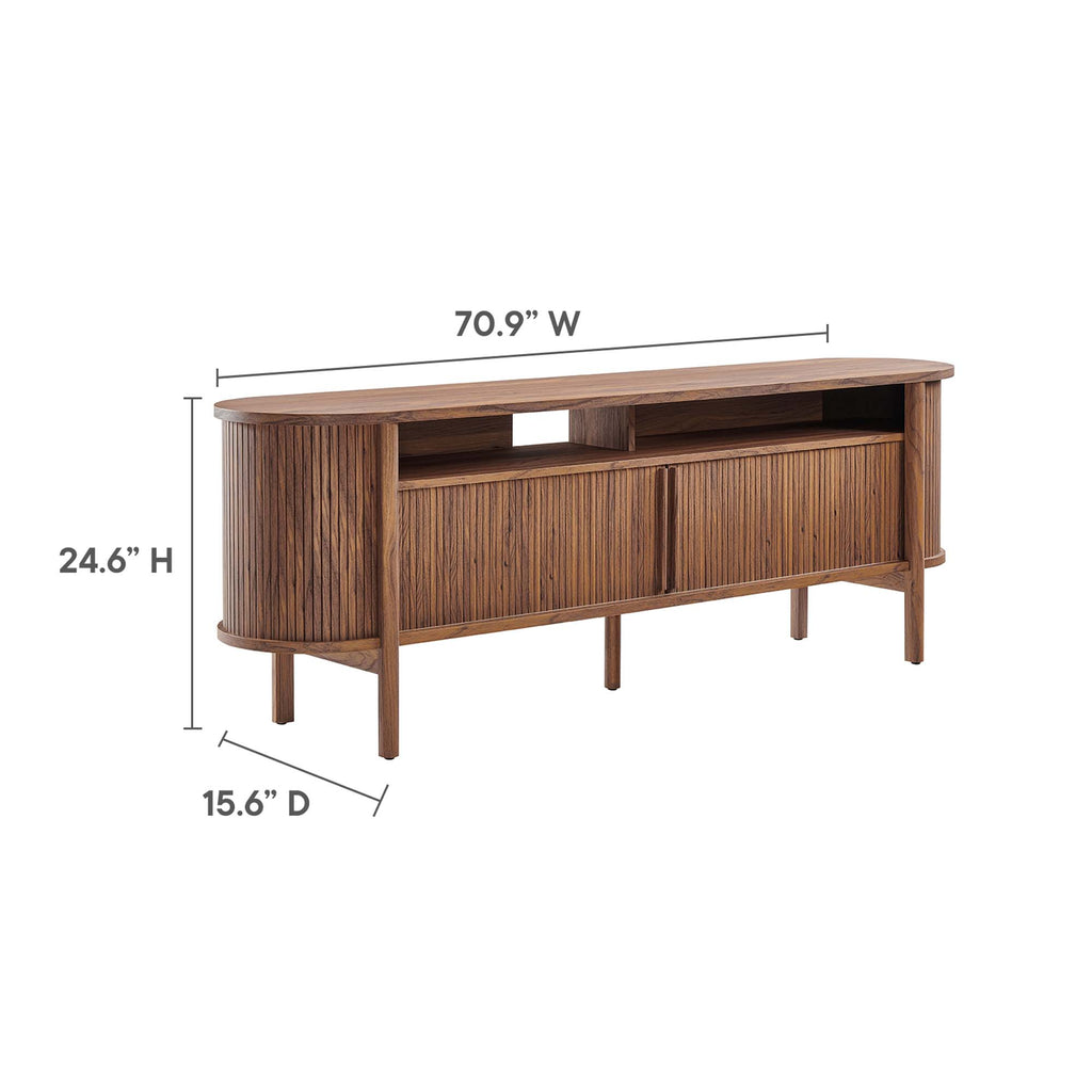 Cadence 71" Curved TV Stand - Walnut