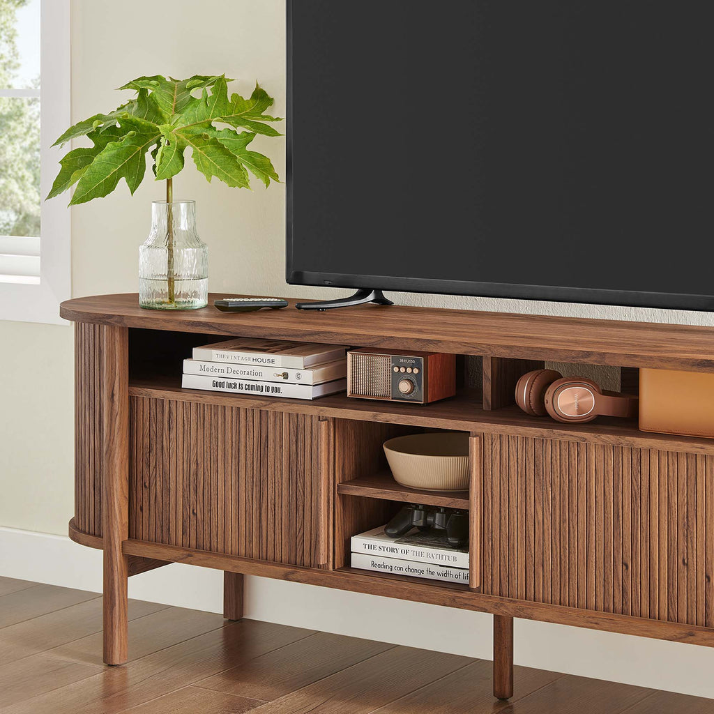 Cadence 71" Curved TV Stand - Walnut