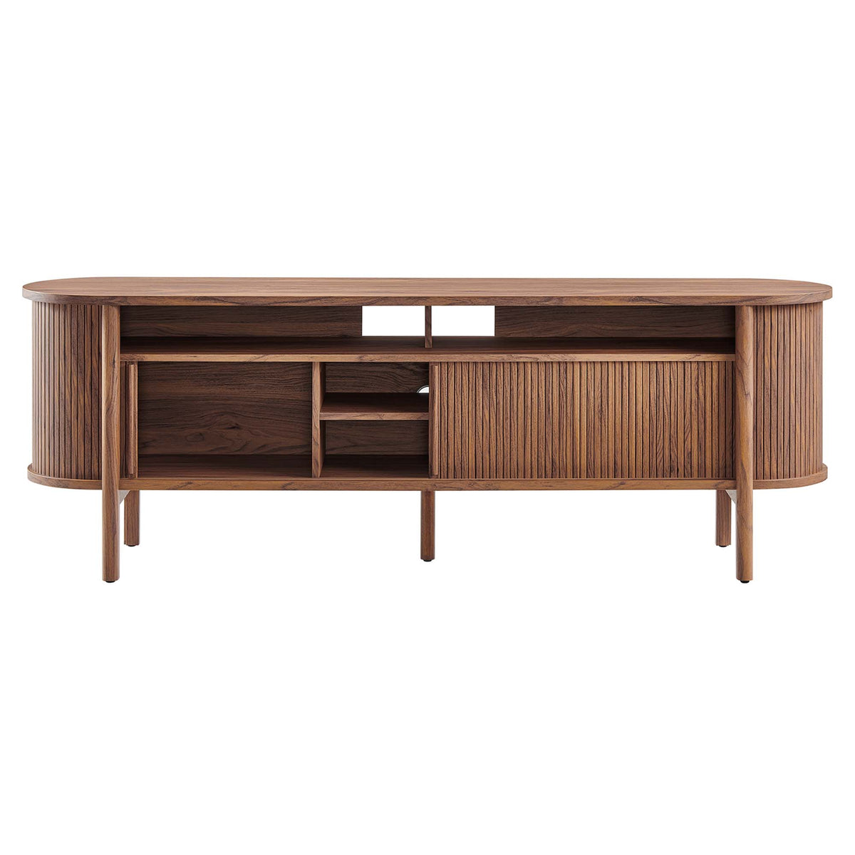Cadence 71" Curved TV Stand - Walnut