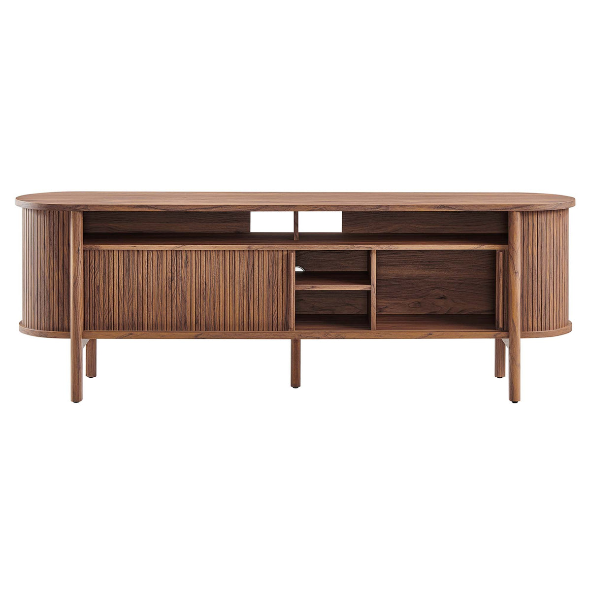 Cadence 71" Curved TV Stand - Walnut
