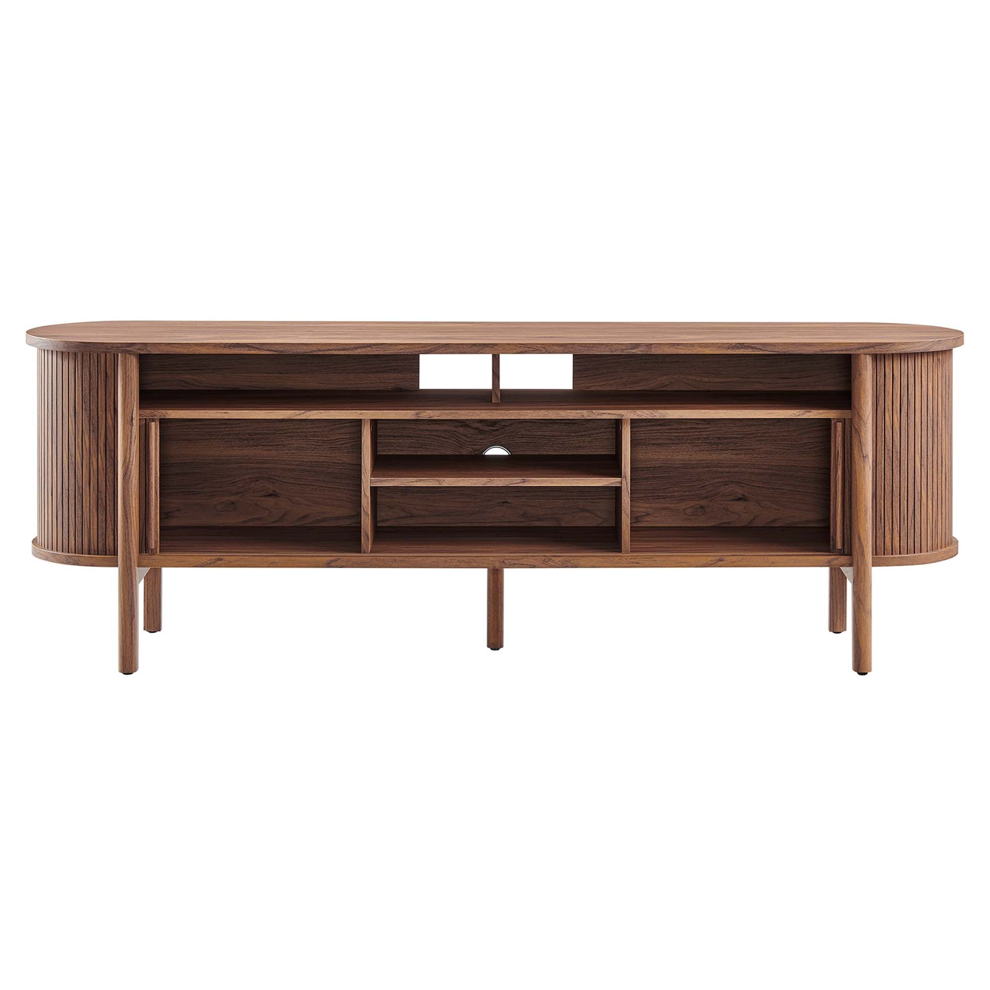 Cadence 71" Curved TV Stand - Walnut