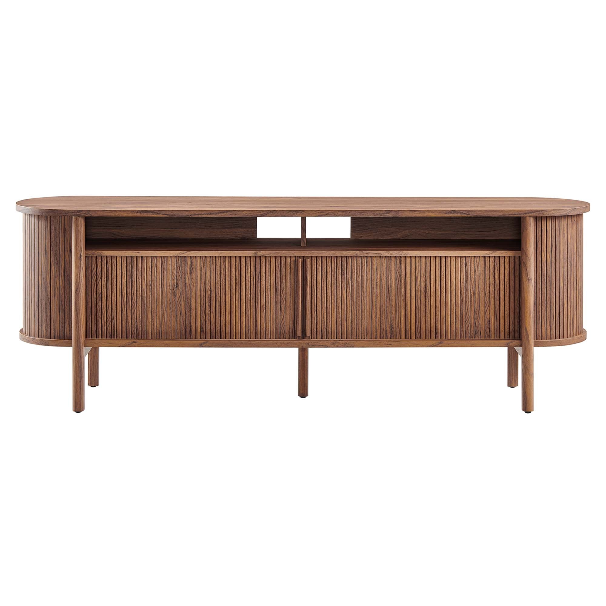 Cadence 71" Curved TV Stand - Walnut