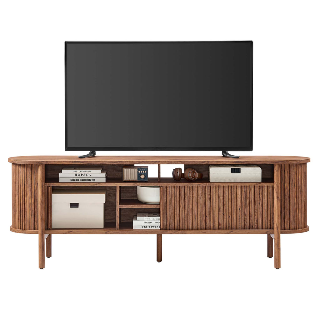 Cadence 71" Curved TV Stand - Walnut